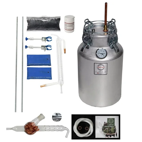 دستگاه تقطیر 22 لیتری با کندانسور شیشه ای و پک ویژه