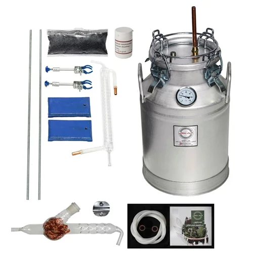 دستگاه تقطیر 25 لیتری با کندانسور شیشه ای و پک ویژه